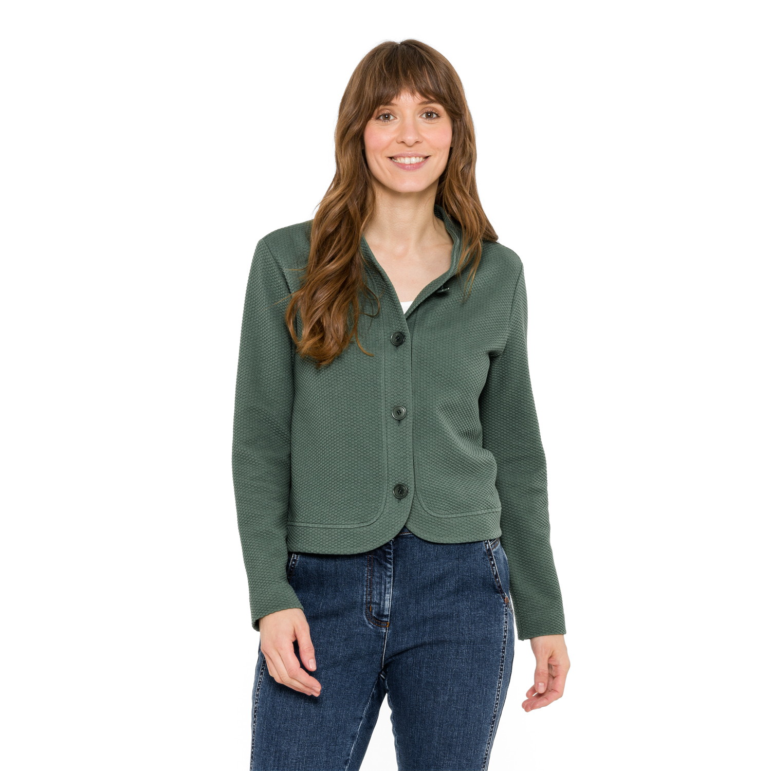 Sweatjacke mit Wabenstruktur aus Bio-Baumwolle