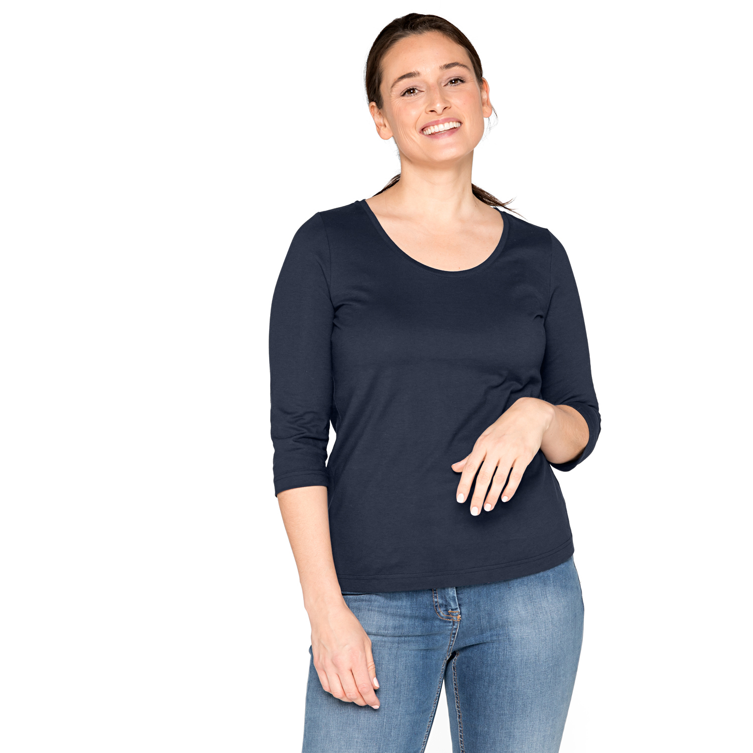 Shirt mit 3/4-Arm aus reiner Bio-Baumwolle