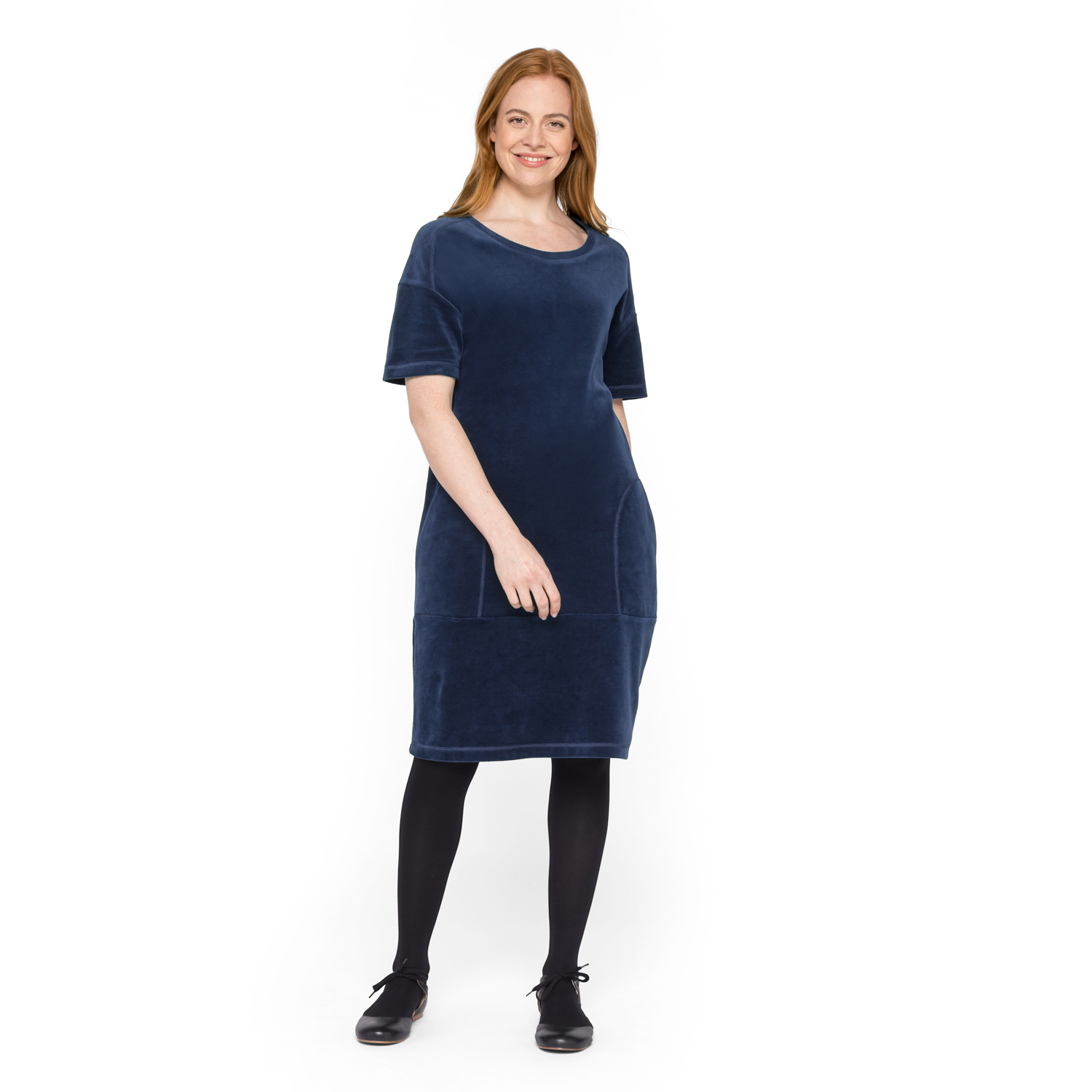 Nicki-Kleid mit Ziernähten aus Bio-Baumwolle