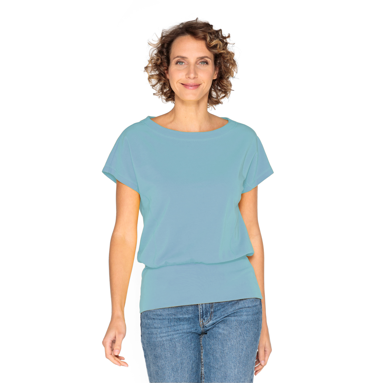 T-Shirt mit breitem Saum aus Bio-Baumwolle