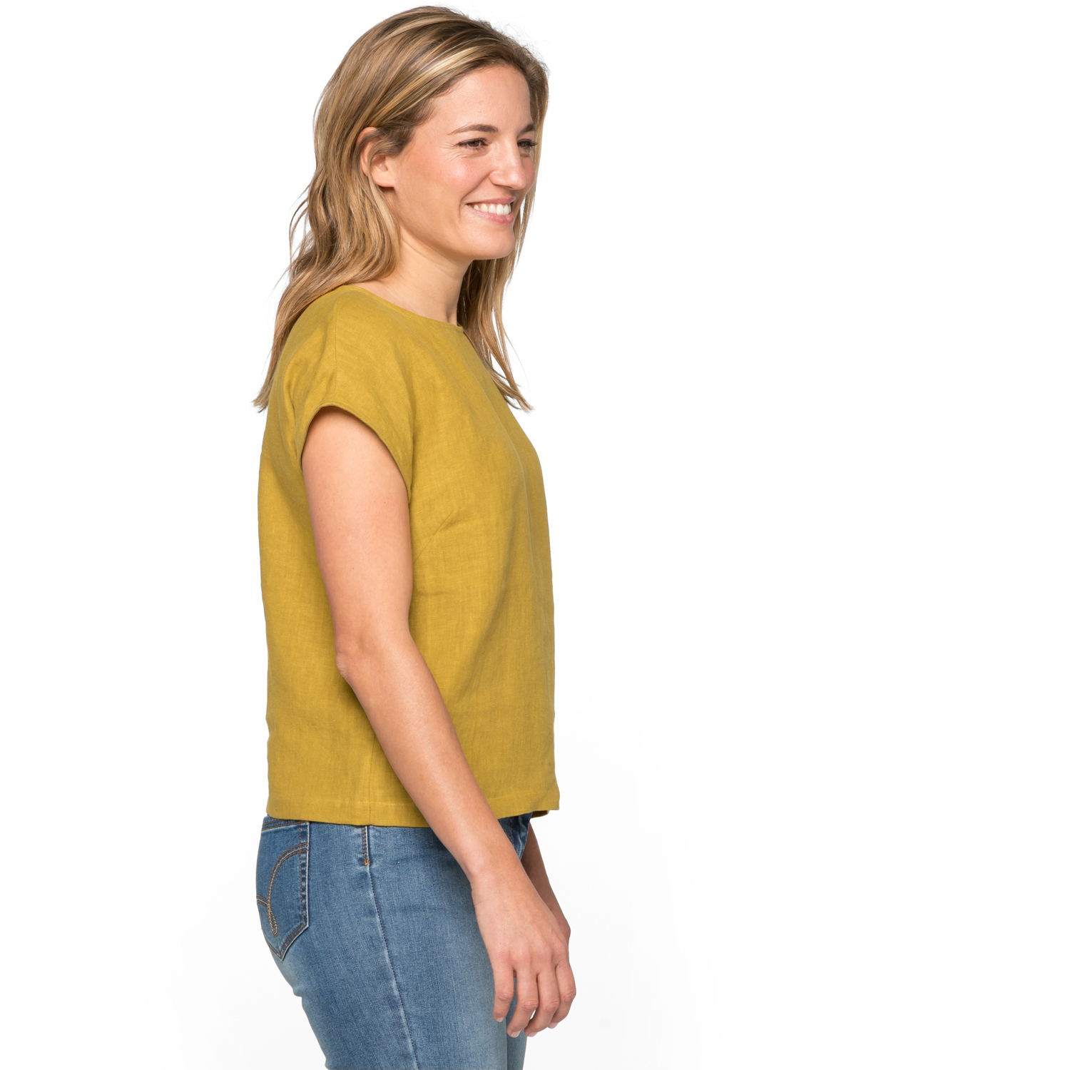 Leinenshirt mit Rücken-Knopfleiste aus reinem Leinen Leinenshirt mit Rücken-Knopfleiste aus reinem Leinen