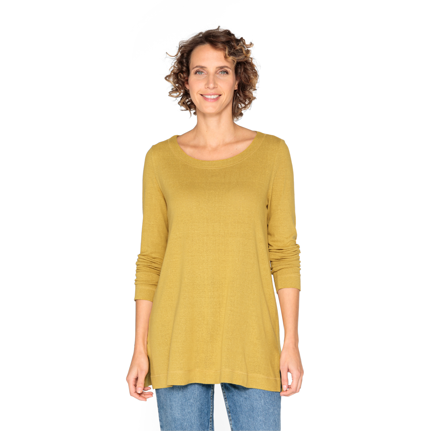 Langarmshirt aus reinem Bourretteseiden-Jersey Langarmshirt aus reinem Bourretteseiden-Jersey