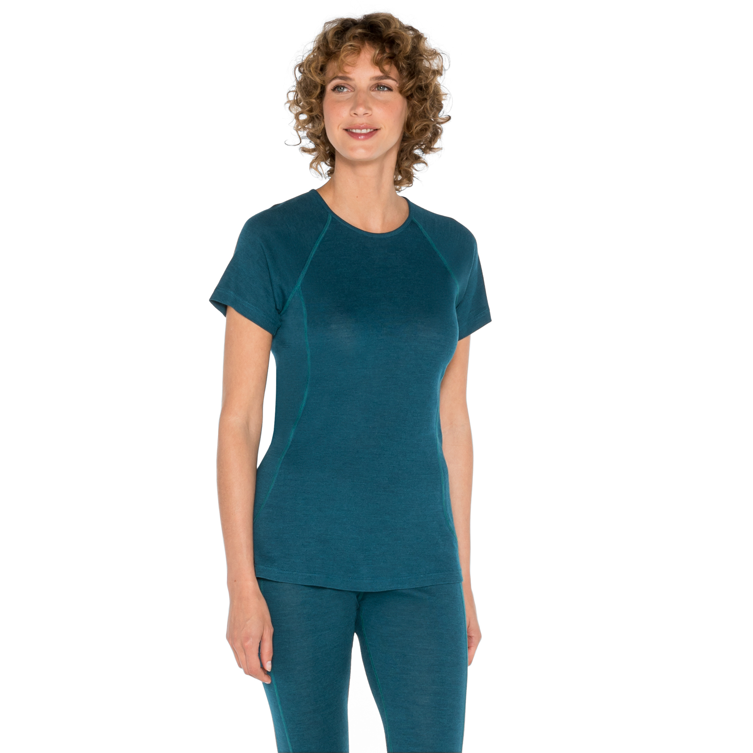 Funktions-Halbarmshirt aus Bio-Merinowolle mit Bio-Seide