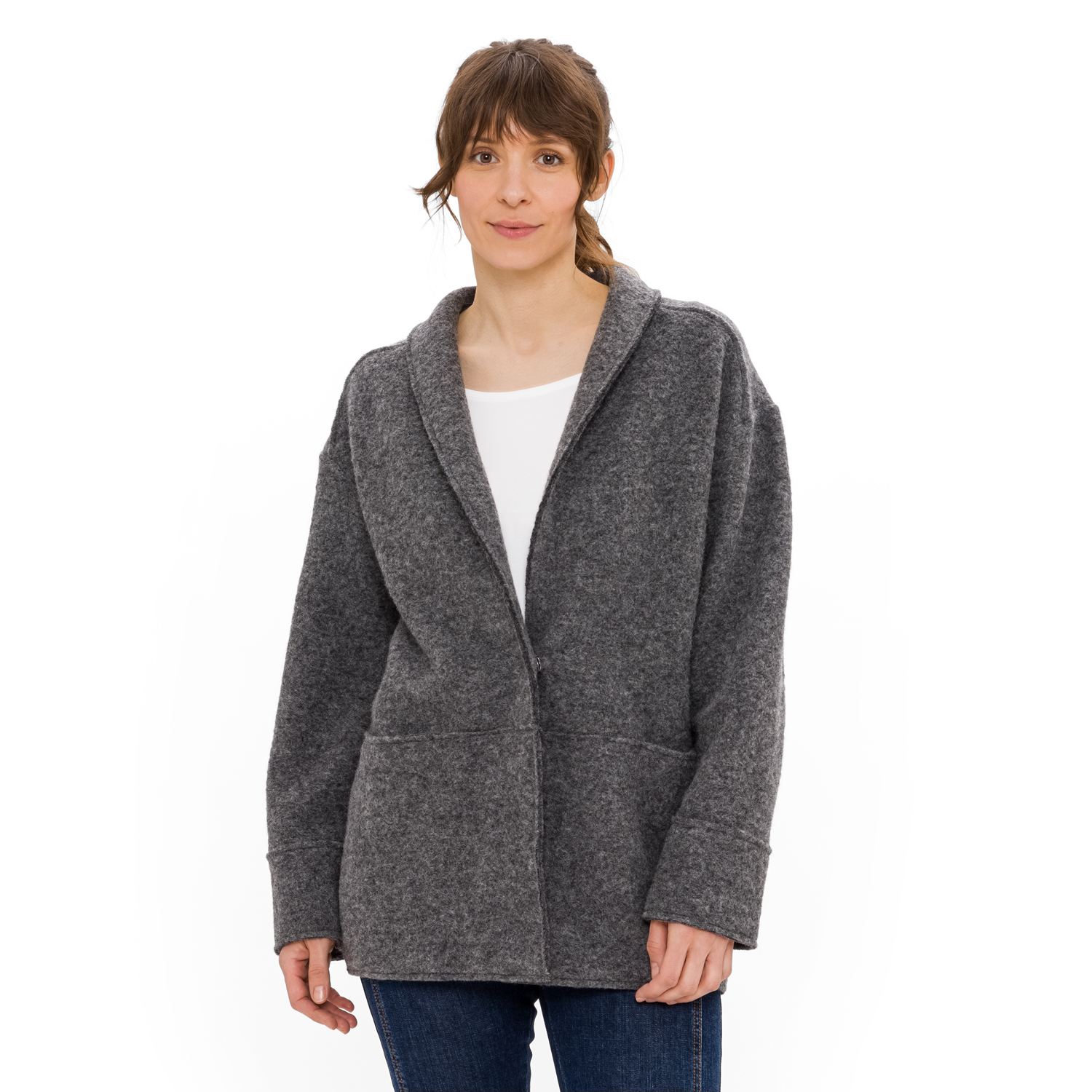 Walkjacke aus Bio-Schurwolle mit Bio-Baumwolle