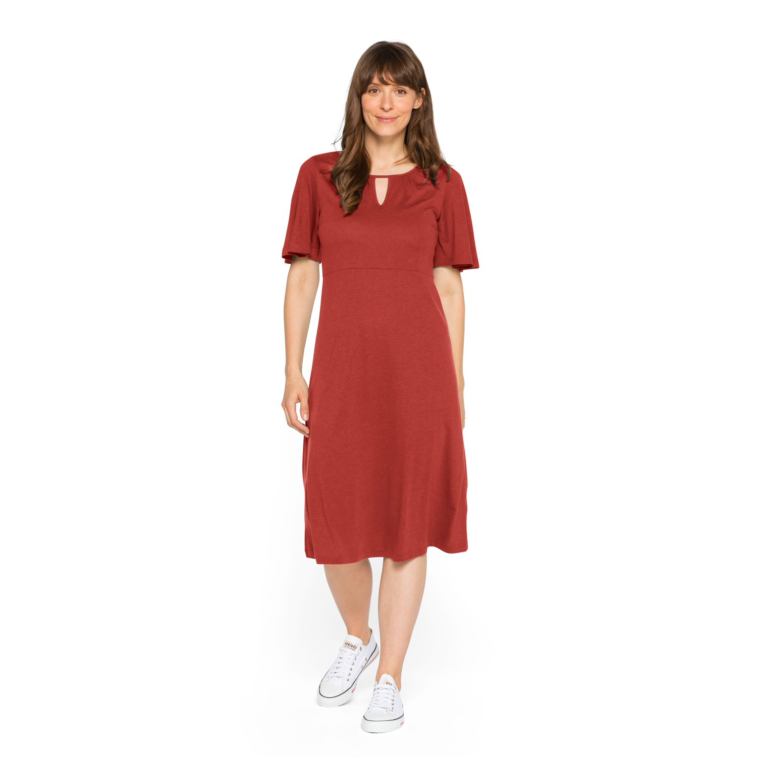 Kurzarmkleid aus TENCEL™ Lyocell und Bio-Baumwolle