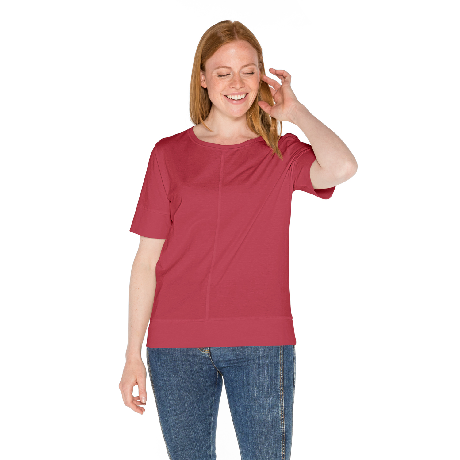 T-Shirt mit Ziernähten aus reiner Bio-Baumwolle T-Shirt mit Ziernähten aus reiner Bio-Baumwolle