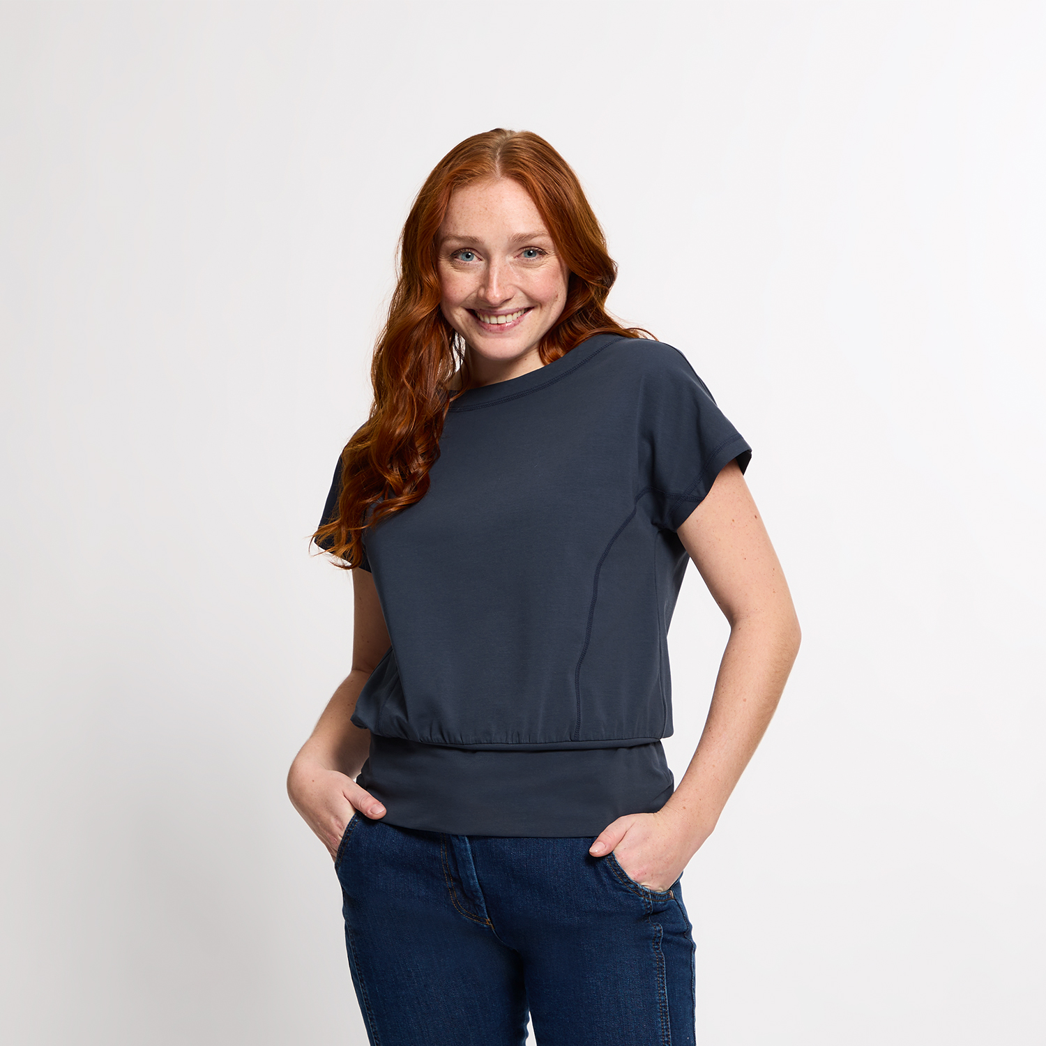 T-Shirt mit breitem Saum aus Bio-Baumwolle