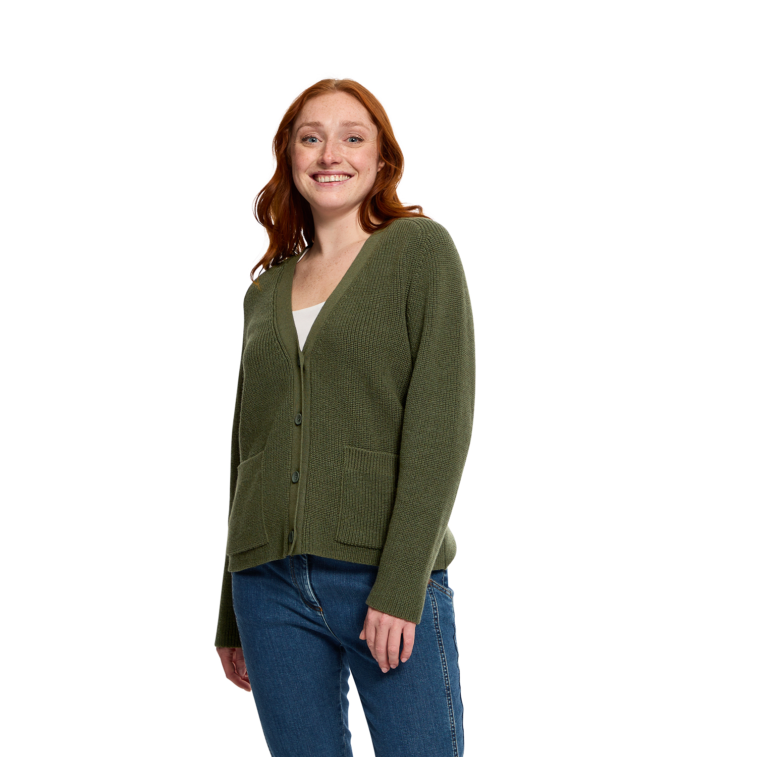 Strickjacke aus Bio-Merinowolle und Bio-Baumwolle