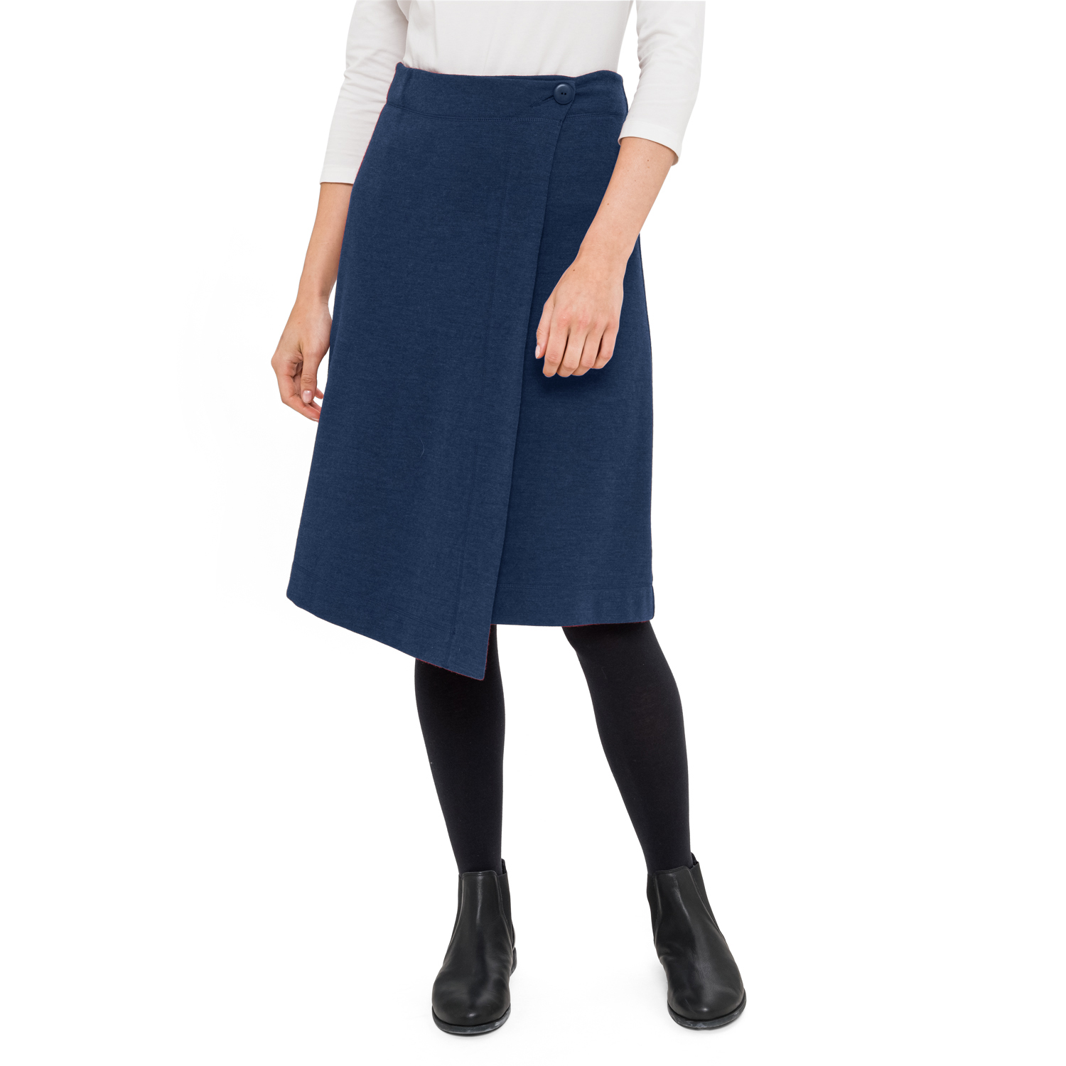 Jersey-Wickelrock aus reiner Bio-Merinowolle Jersey-Wickelrock aus reiner Bio-Merinowolle