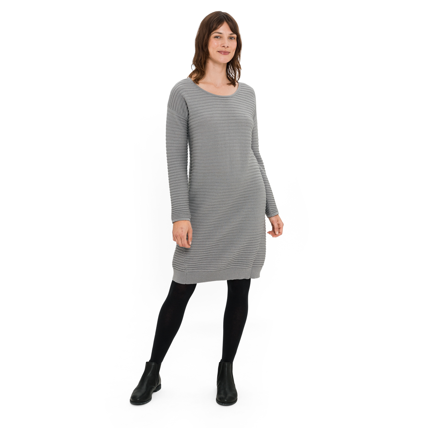 Ripp-Strickkleid mit Bio-Merinowolle und Bio-Baumwolle