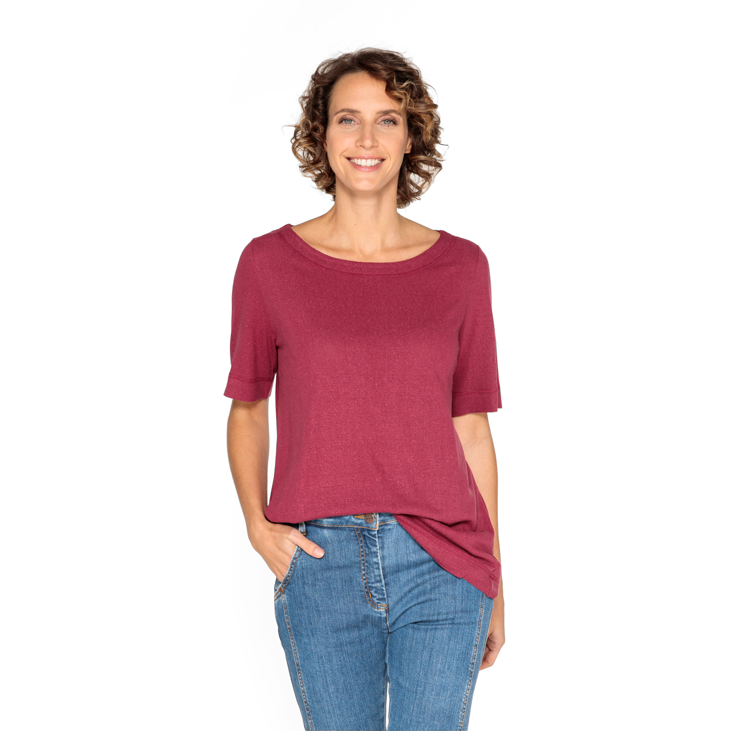 Bourretteseiden-Kurzarmshirt