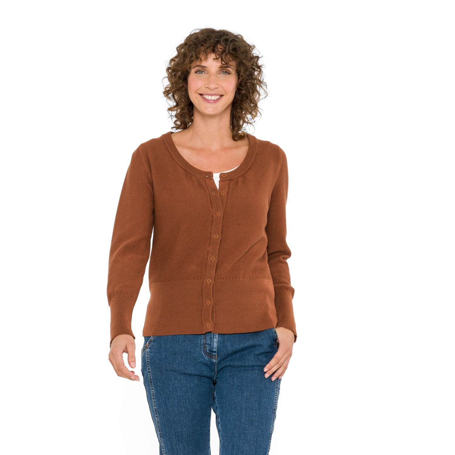 Strickjacke aus Bio-Baumwolle mit Merinowolle