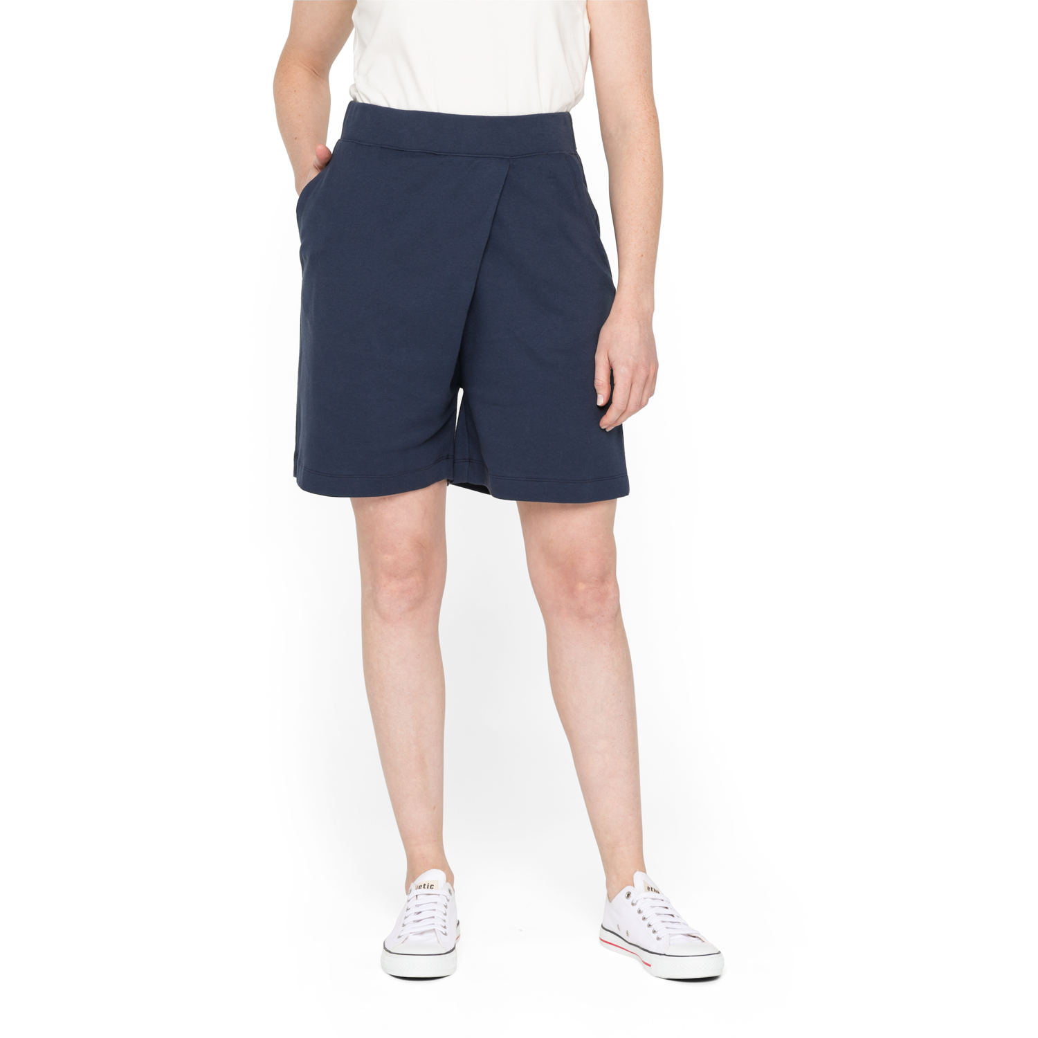 Bermudas in Wickeloptik aus reiner Bio-Baumwolle