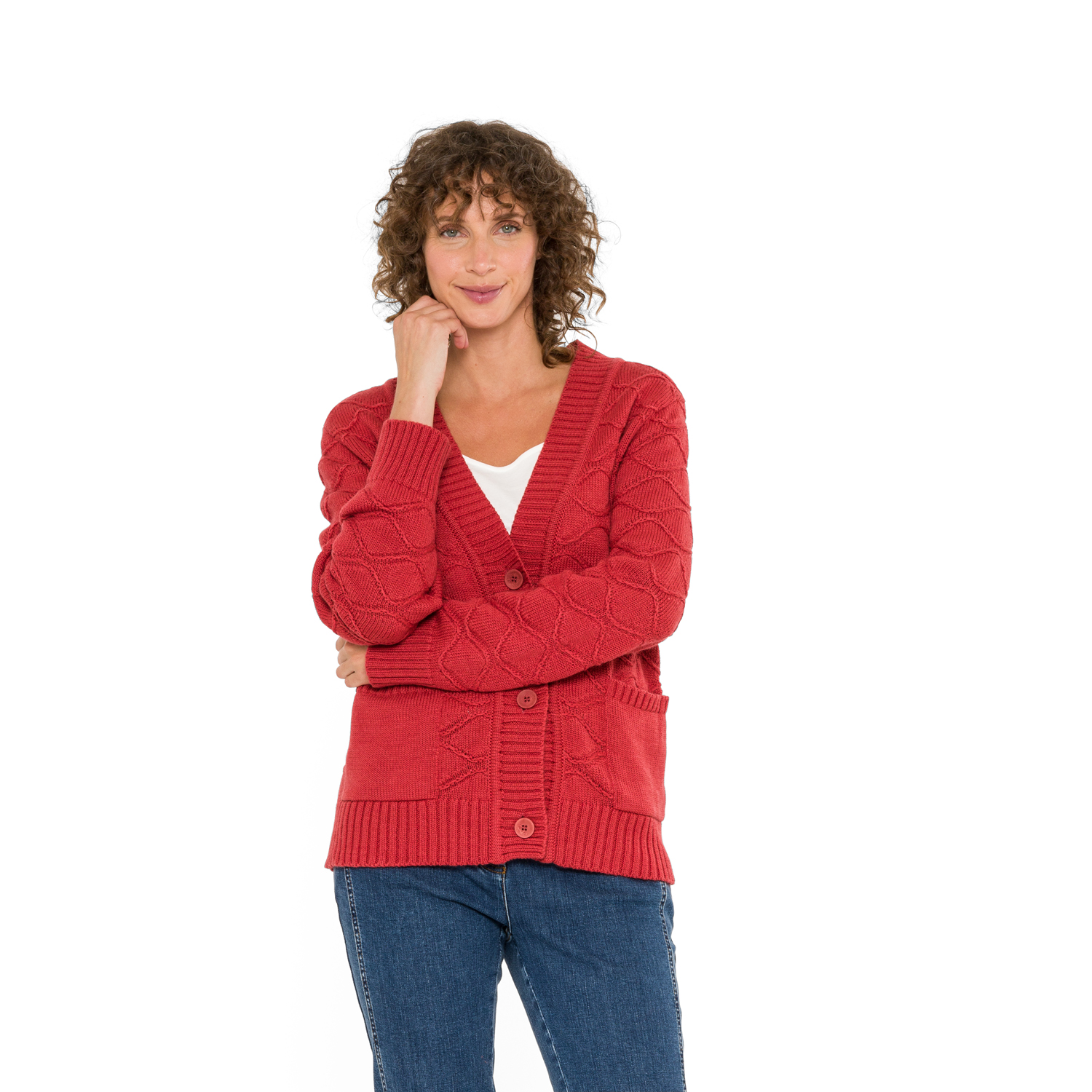 Strickjacke aus Bio-Merinowolle und Bio-Baumwolle