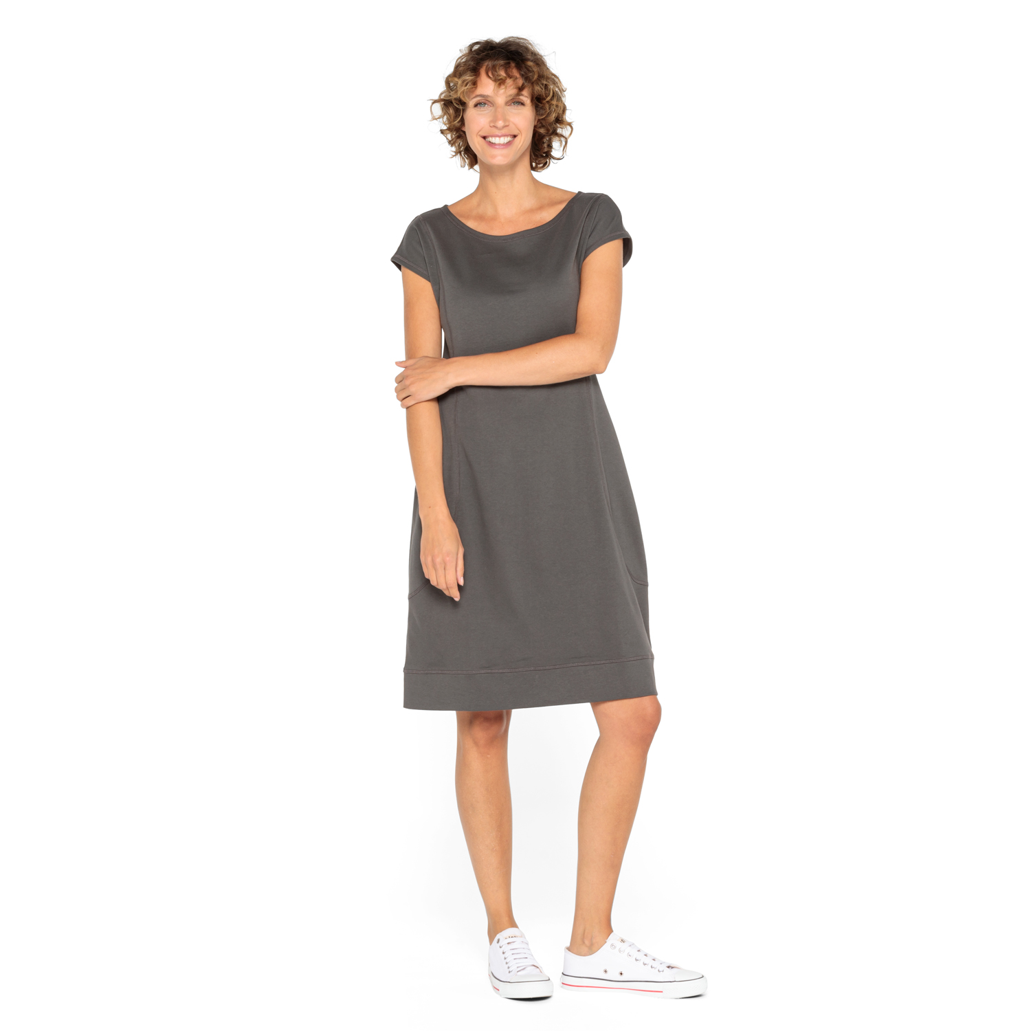 Jerseykleid mit Rundhalsauschnitt aus reiner Bio-Baumwolle