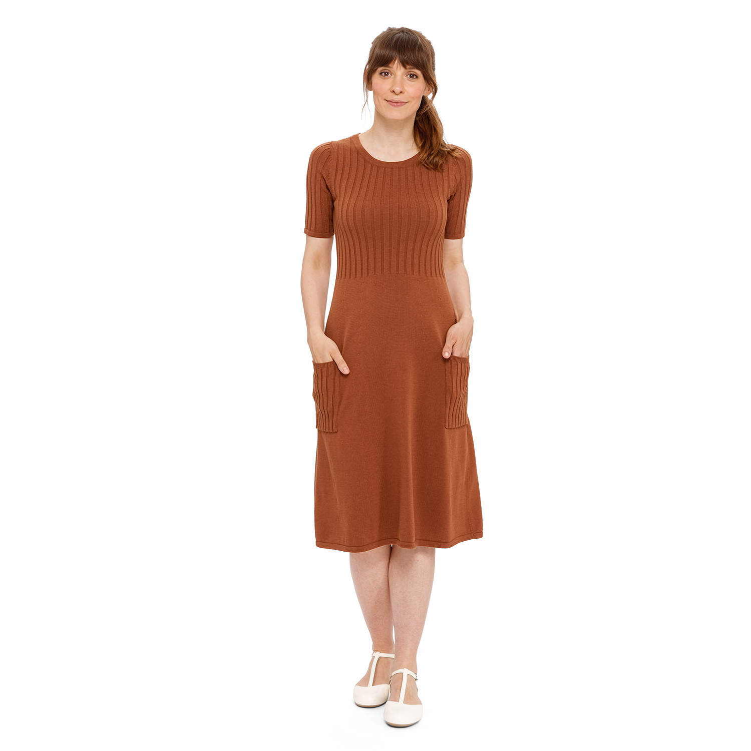 Strickkleid aus Bio-Baumwolle mit Merinowolle