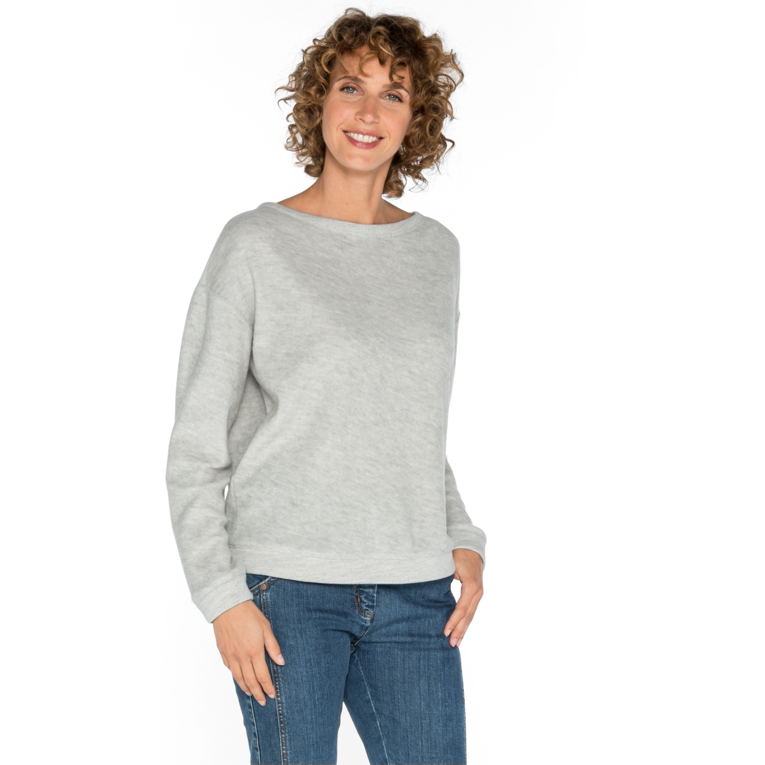 Langarm-Frotteeshirt aus reiner Bio-Schurwolle