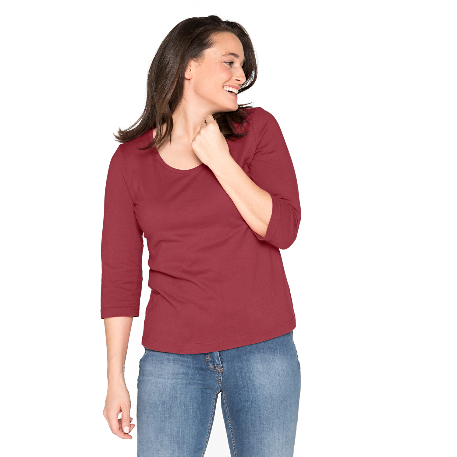Shirt mit 3/4-Arm aus reiner Bio-Baumwolle