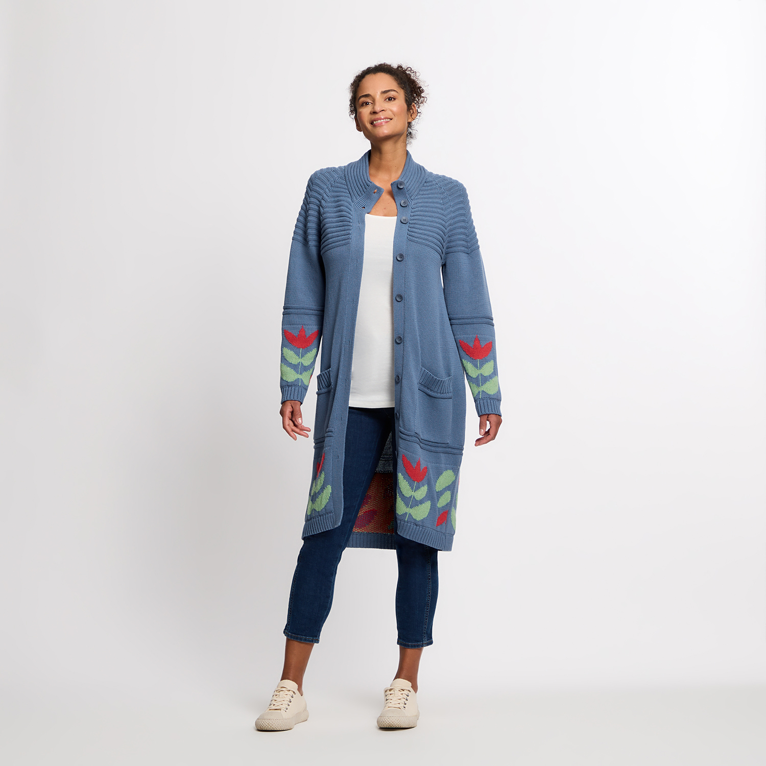 Strickmantel aus Bio-Merinowolle und Bio-Baumwolle