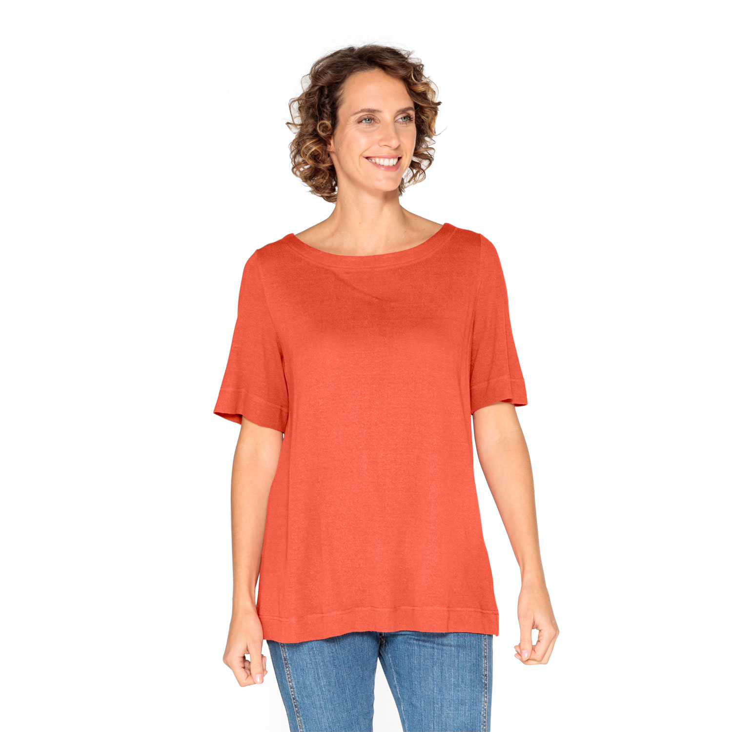 Bourretteseiden-Kurzarmshirt