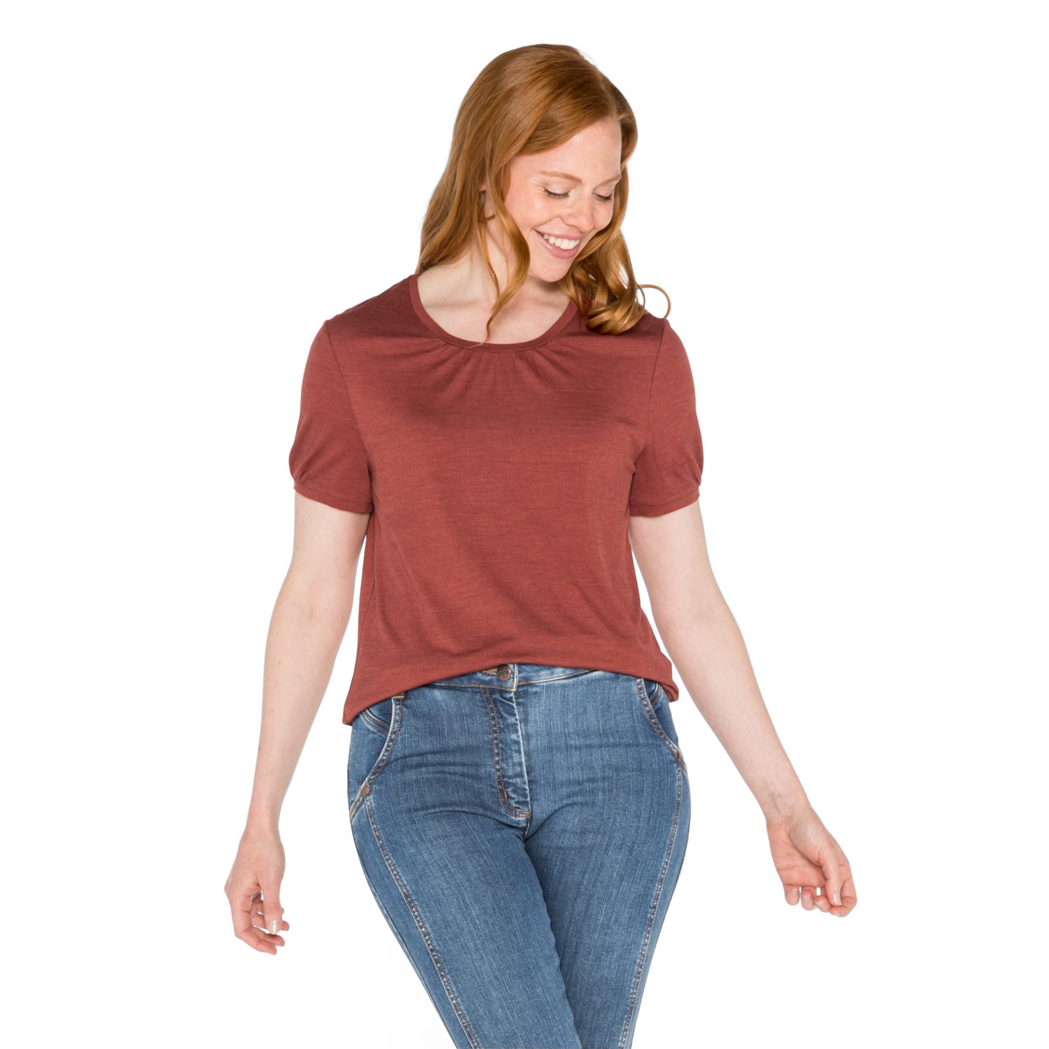 T-Shirt aus Bio-Schurwolle und Bio-Seide